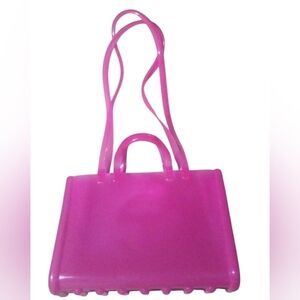 Telfar x Melissa Women NWT Double Handle Large Pink Jelly Shopping Bag Purse